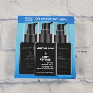 Just for Men Gray Reverse Daily Hair Serum 3-MONTH SUPPLY Reduces Gray Hair